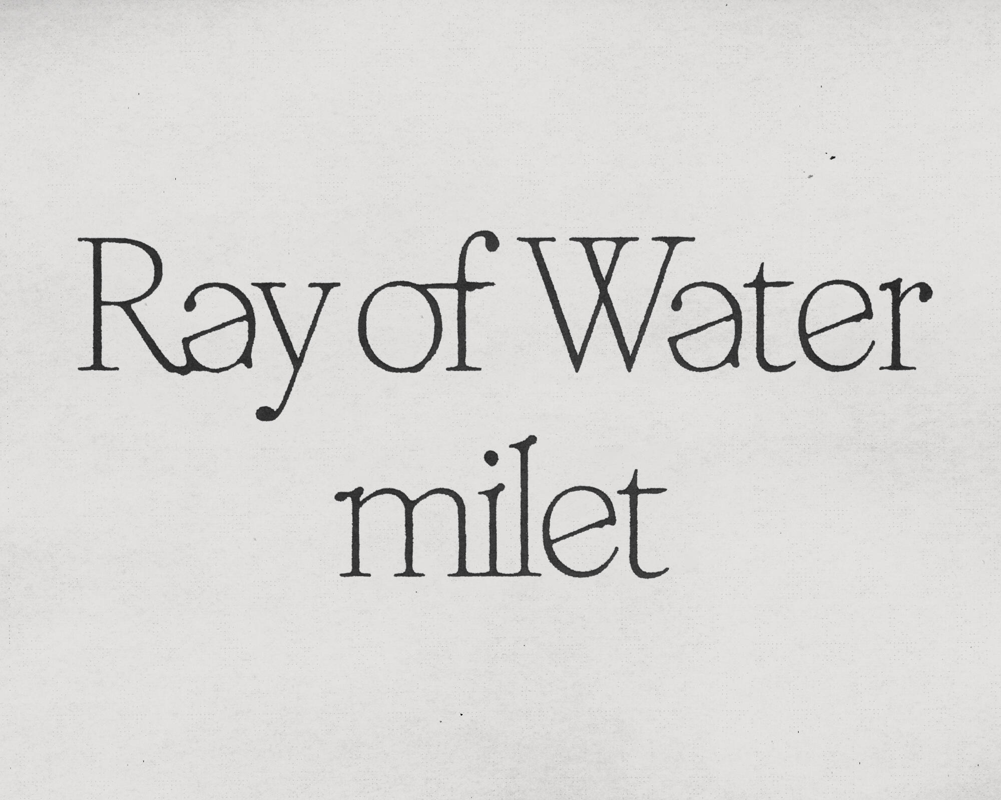 Ray of Water Logo Ray of Water Logo